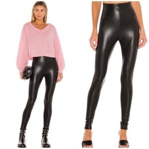 Commando Perfect Control High Waisted Faux Leather Leggings in Black